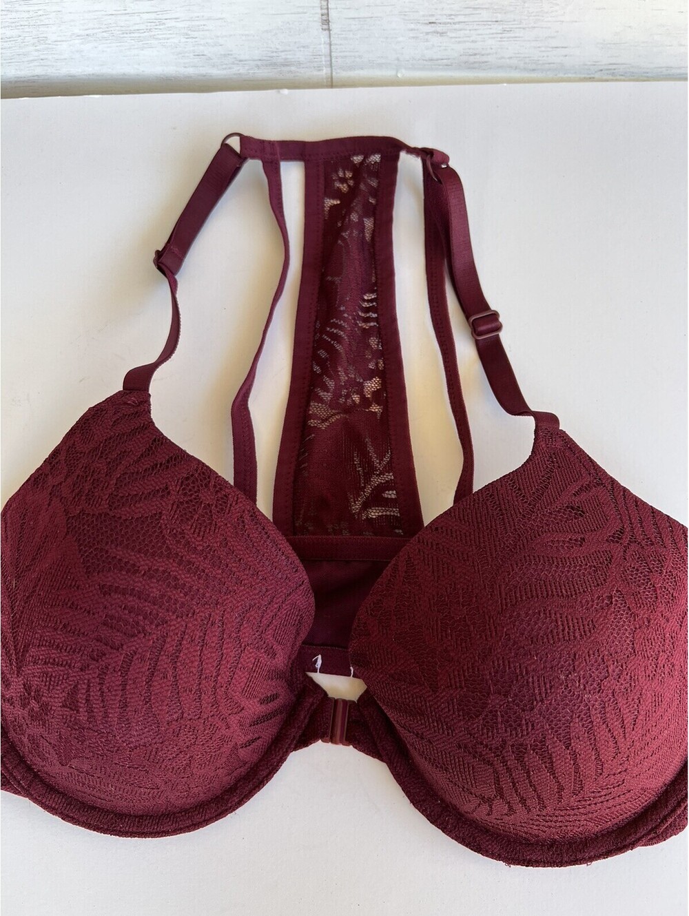 Pink Victoria's Secret Racerback Lightly Lined Bra Maroon 32DD